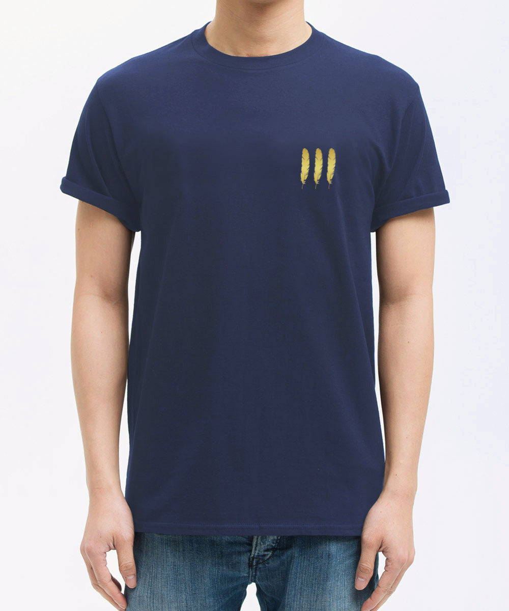 <A 073>Fungolia 2nd Anniversary Special Edition Gold Feather Tee (Navy)