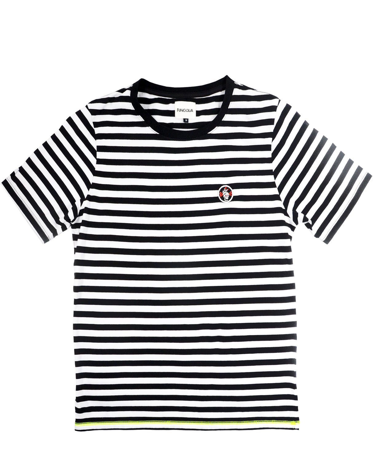 <A 080>Black/White Stripe Tee-TA Skull badge