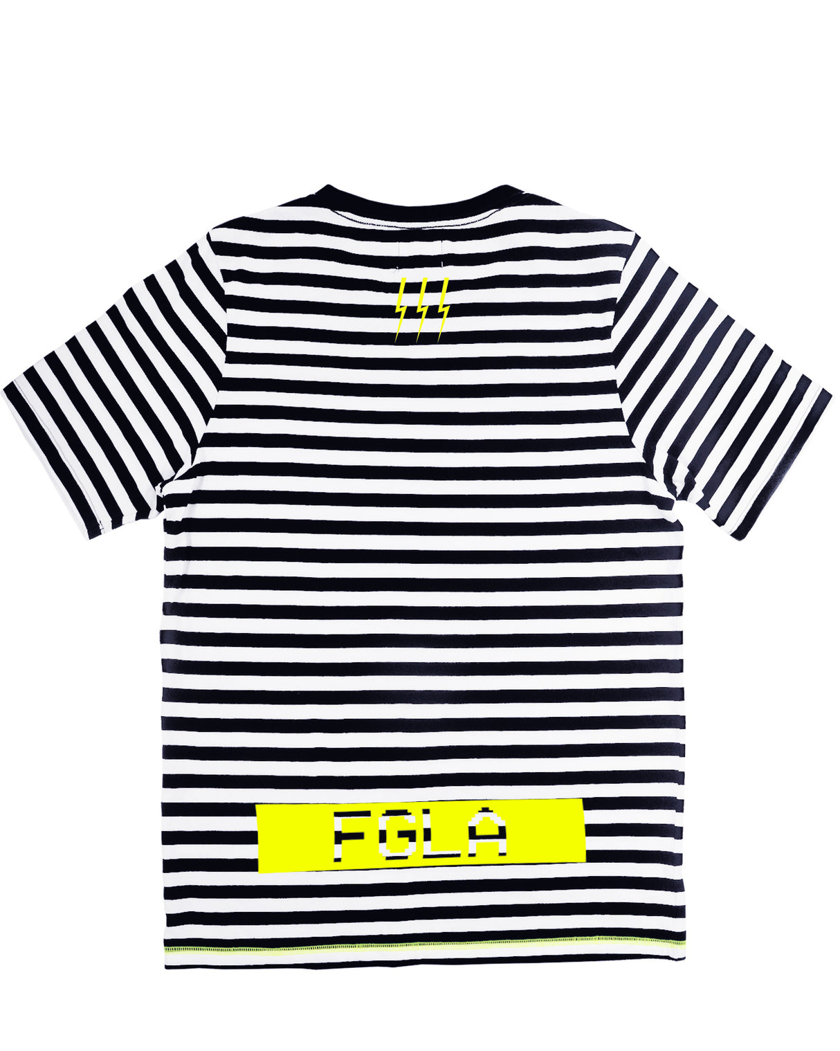 <A 081>FGLA Black/White Stripe Tee (Neon Yellow)