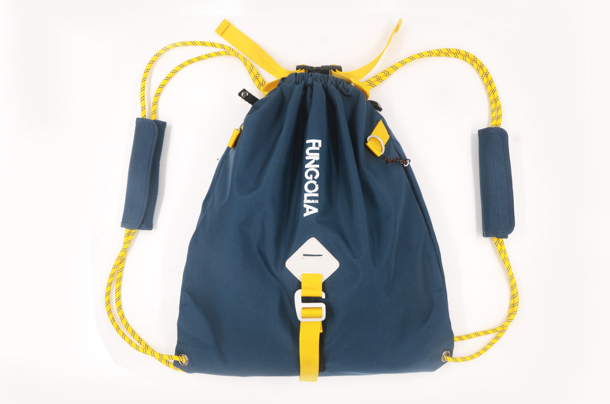 <A 000a54> Fungolia Premium drawstring backpack (Navy/Yellow)