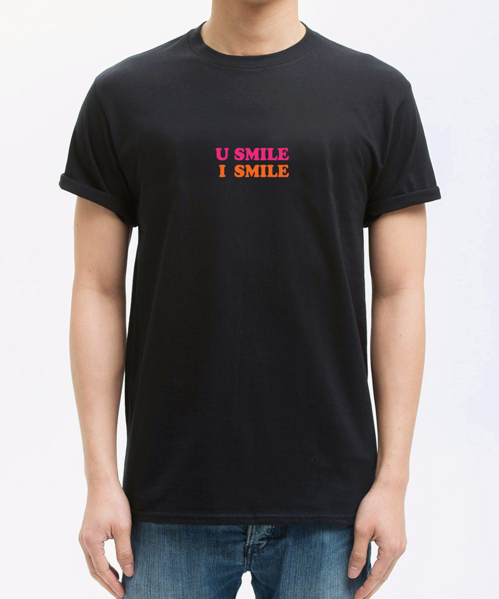 <A 071>"You smile, I smile" Tee (Black)