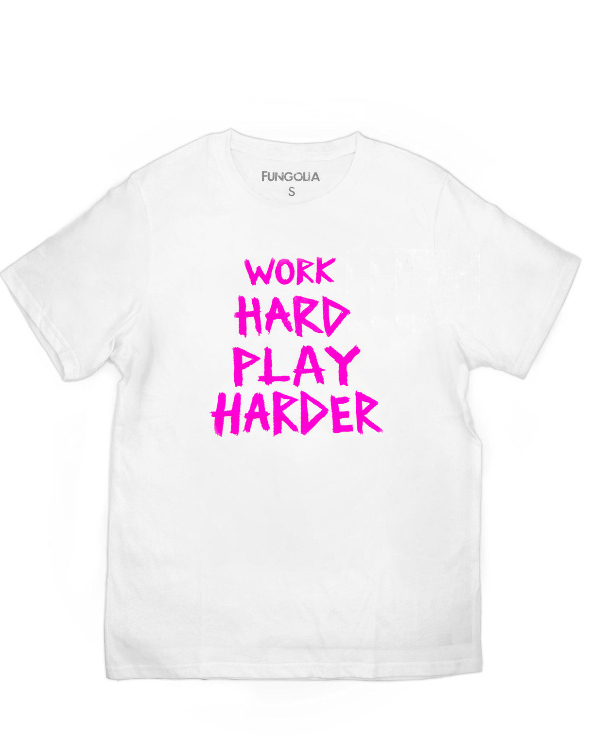 <A 001a14> Work Hard Play Harder Tee (White)