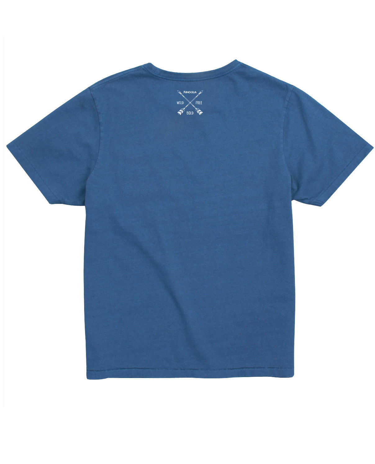 <Aa 005>Fungolia Garment Dyed Tee (Blue) - Feathers print