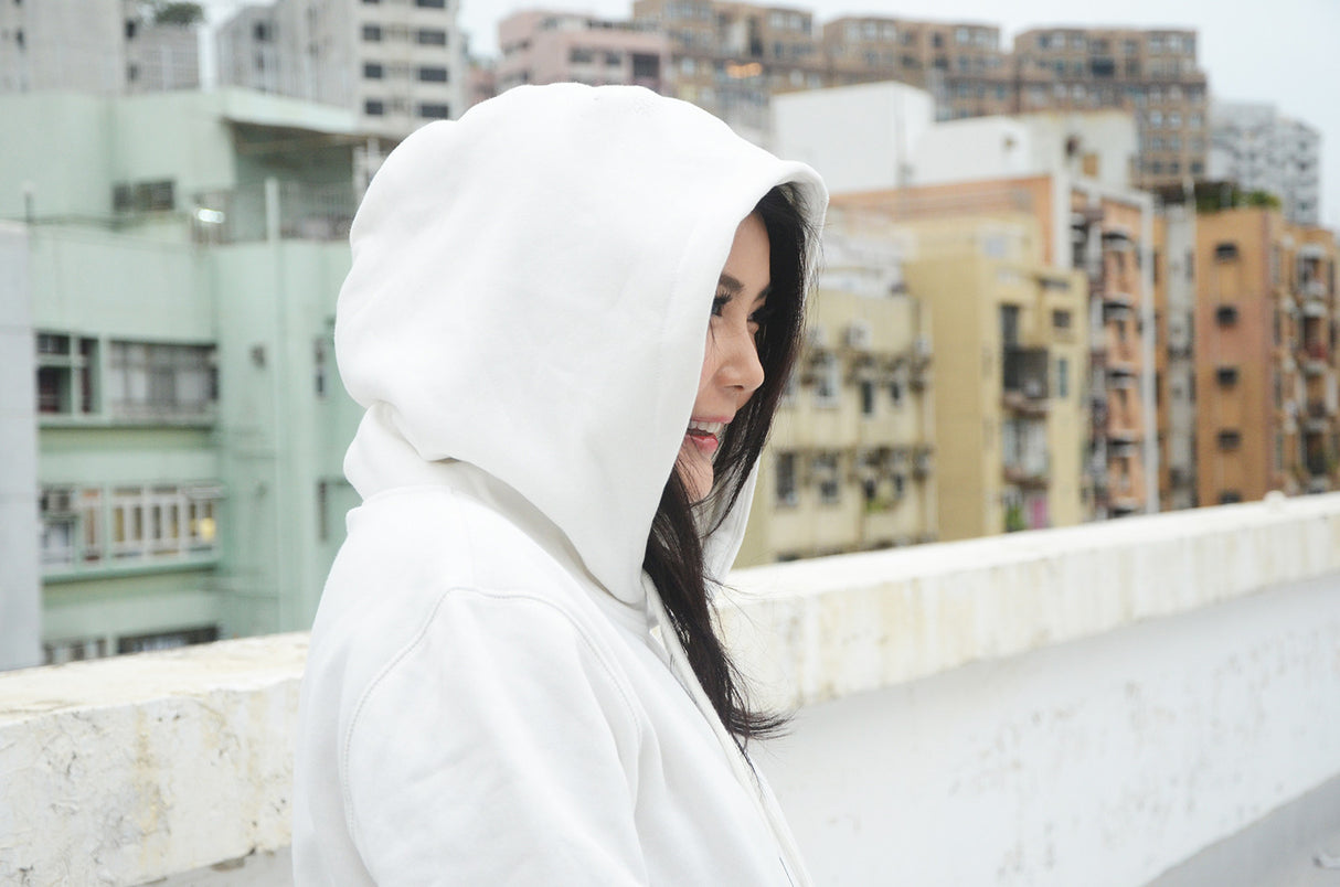 <ab 14c>Fungolia fleece Hoodie - Thunderbolt (White)