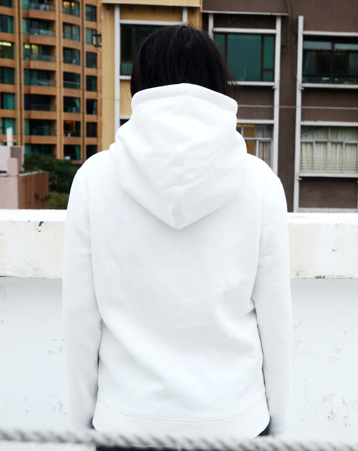 <ab 23> Fungolia fleece Hoodie - Plain (White)