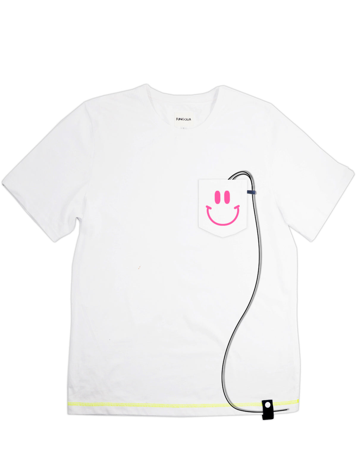 <A 058>Muse Pocket Tee - White (Smiley Face)