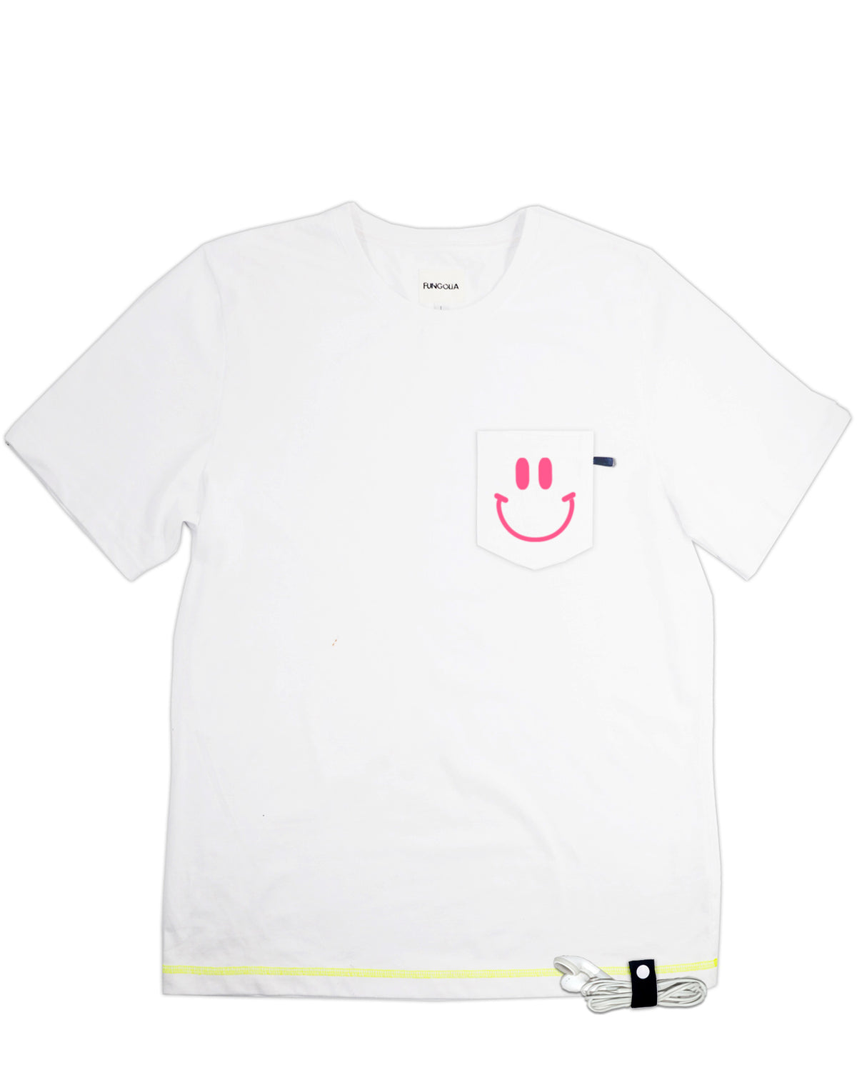 <A 058>Muse Pocket Tee - White (Smiley Face)