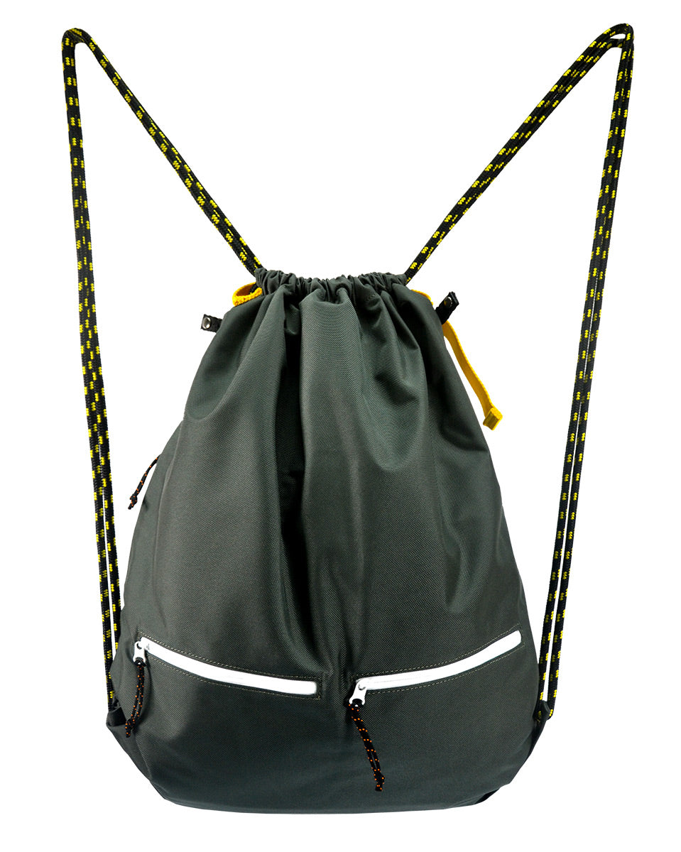 <A 000a56> Fungolia Premium drawstring backpack (Dark Green/Yellow)