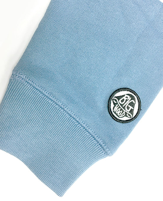 <A 000a110b>Fungolia Big Hood Fleece Zip-Up Hoodie - Plain (Dusty Blue)