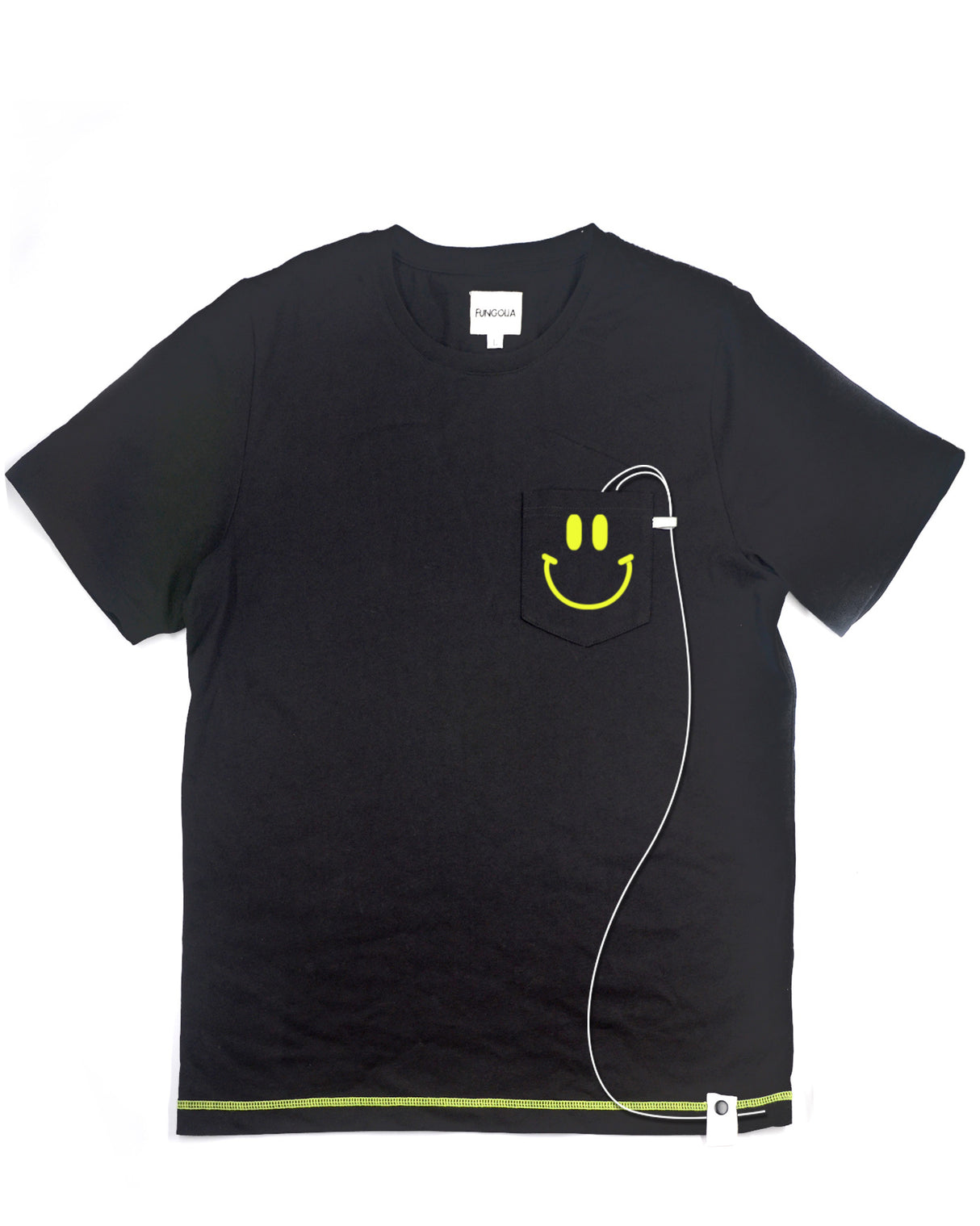 <A 059>Muse Pocket Tee - Black (Smiley Face)