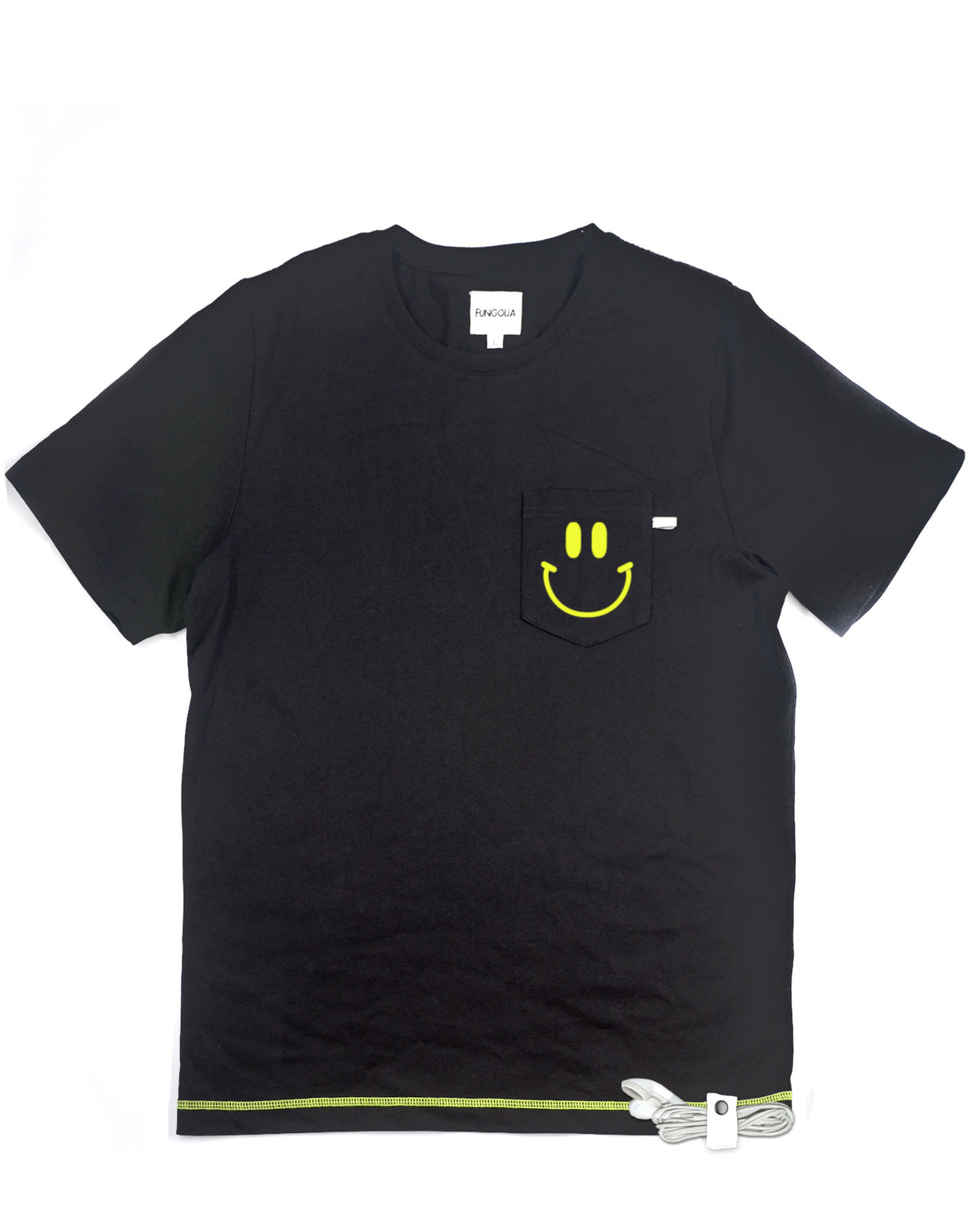 <A 059>Muse Pocket Tee - Black (Smiley Face)