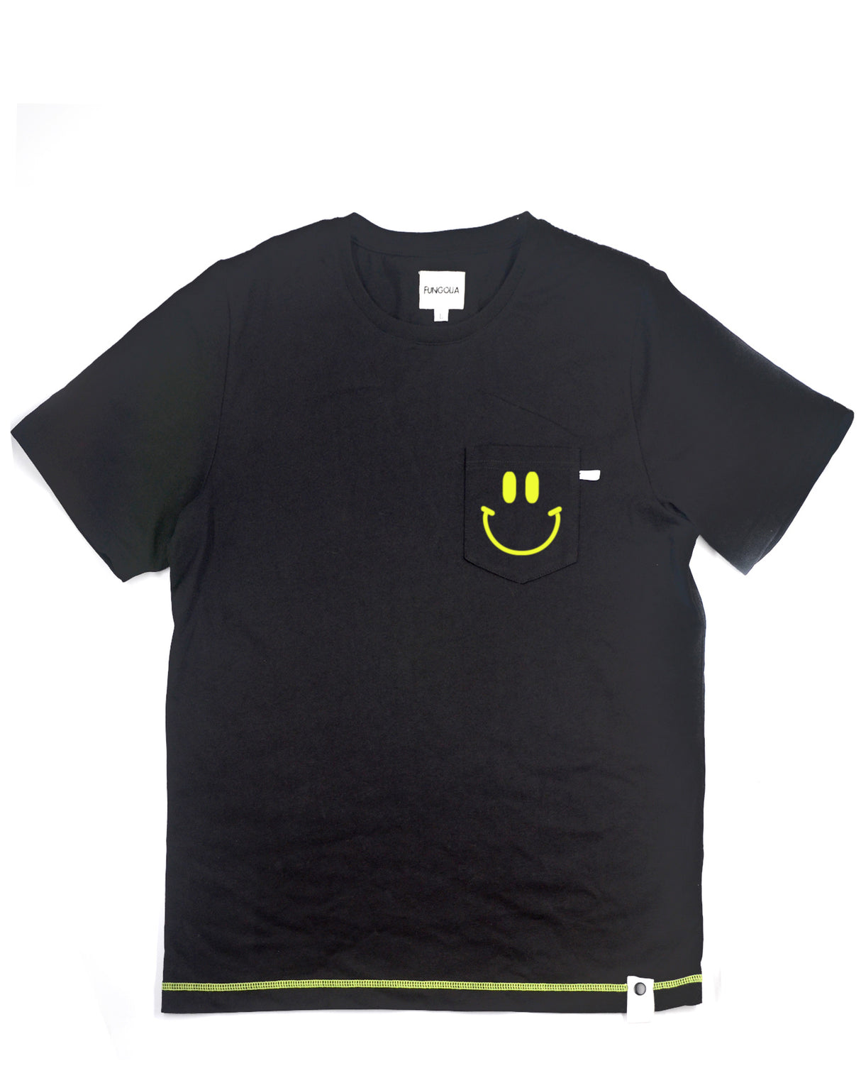 <A 059>Muse Pocket Tee - Black (Smiley Face)