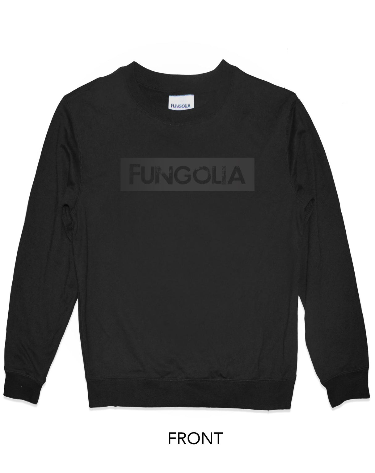 <Ab 002> Fungolia Classic sweatshirt - Logo Black on Black