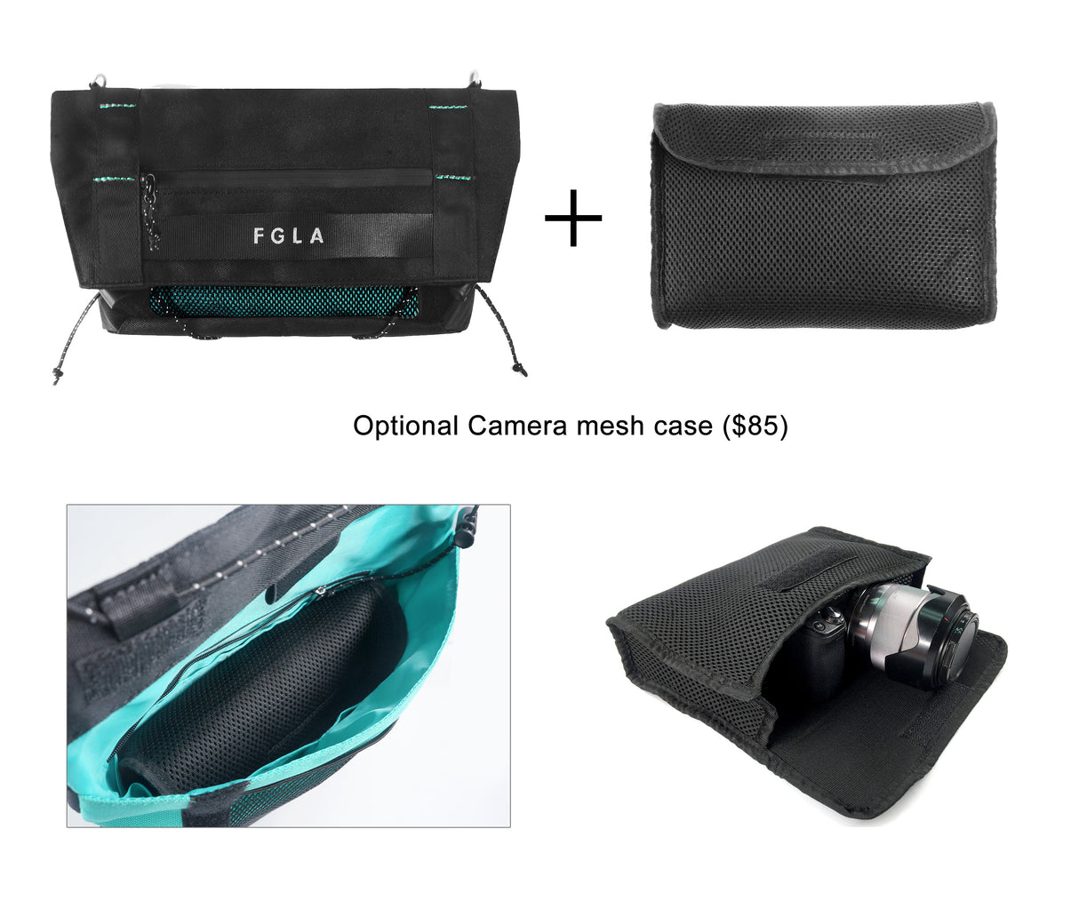 <A 000a001v3> Fungolia multi-purpose pouch (Black/Aqua green)