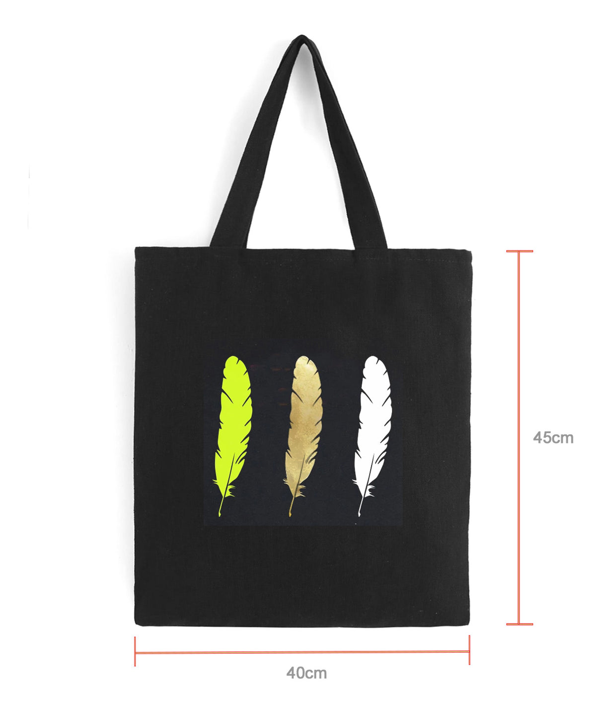 <A 000a001z3> Fungolia WBF Feathers cotton canvas tote bag (black)
