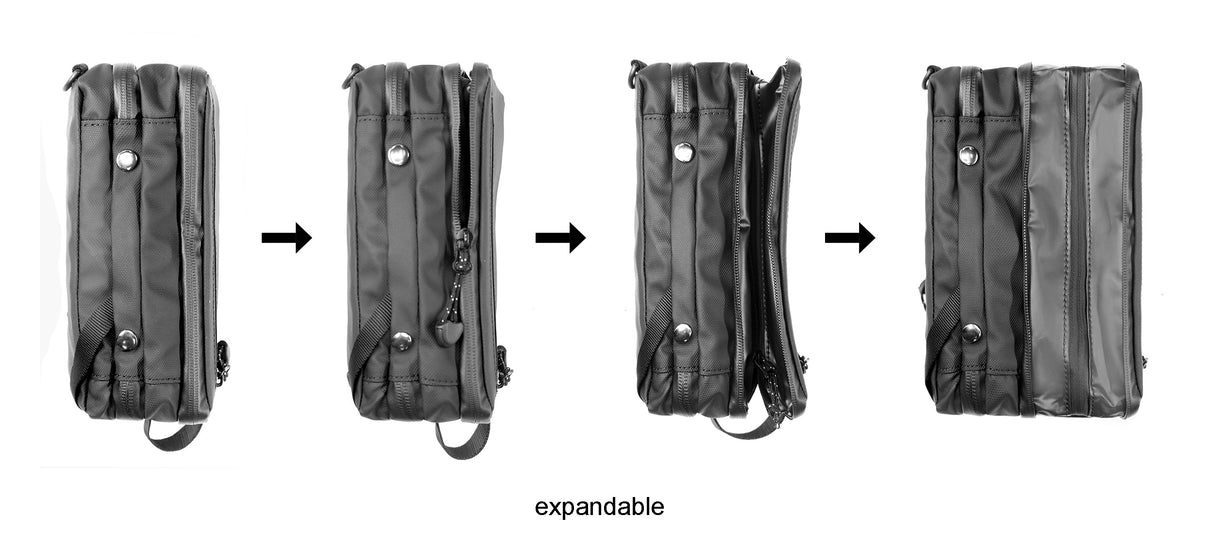 <A 000a001a92tx> Fungolia Mid-sized Expandable Premium Toiletry Bag (Matte Black)