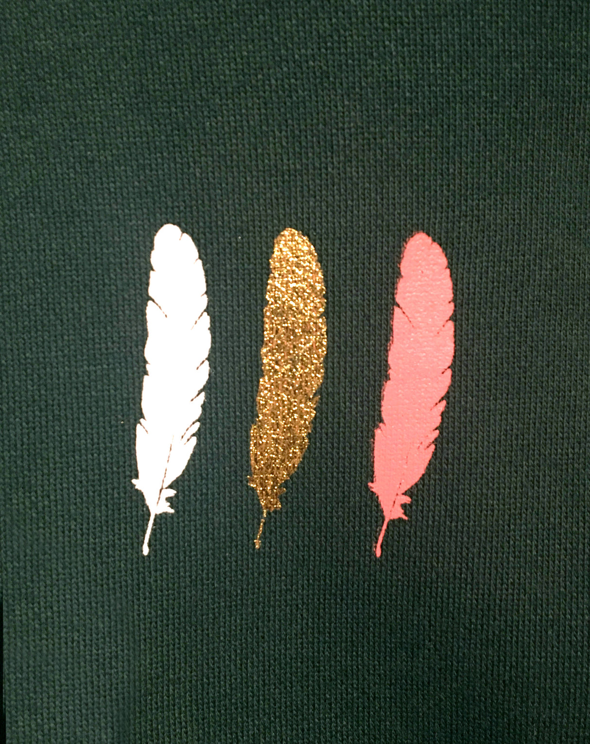 <A 001a94> Fungolia Fleece Crew neck Sweatshirt - WBF feather (Forest Green)