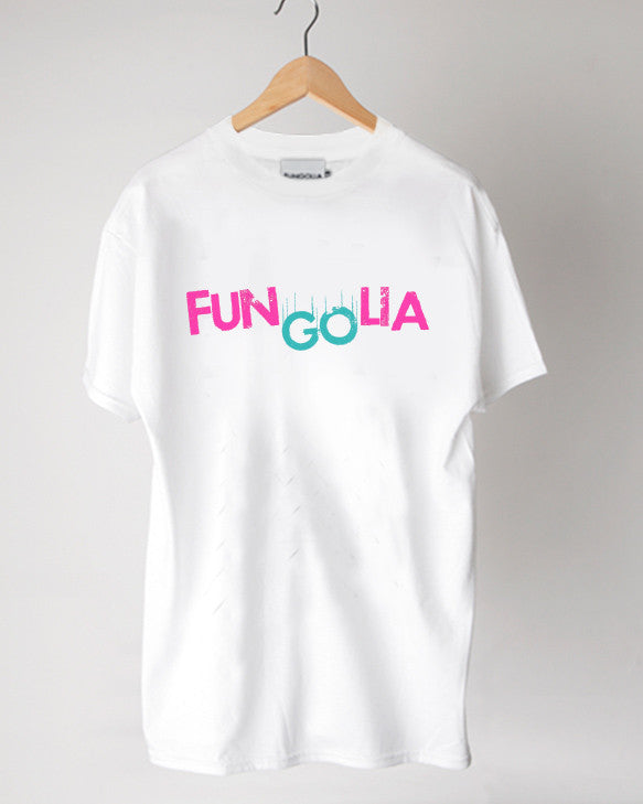 <S002>Fungolia Fun&Go Logo Tee (Pink & Cyan)