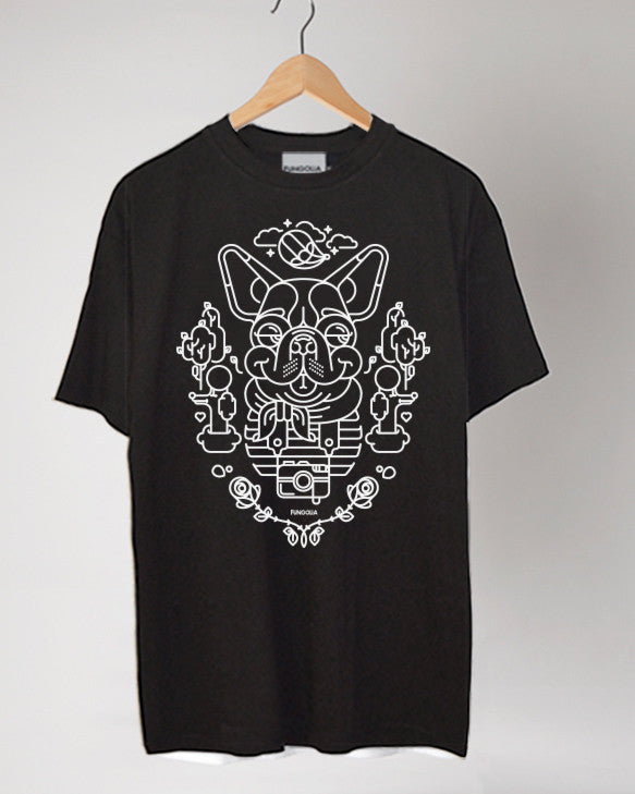 <S015>Travel Animal Tee - The French Bulldog (Black)