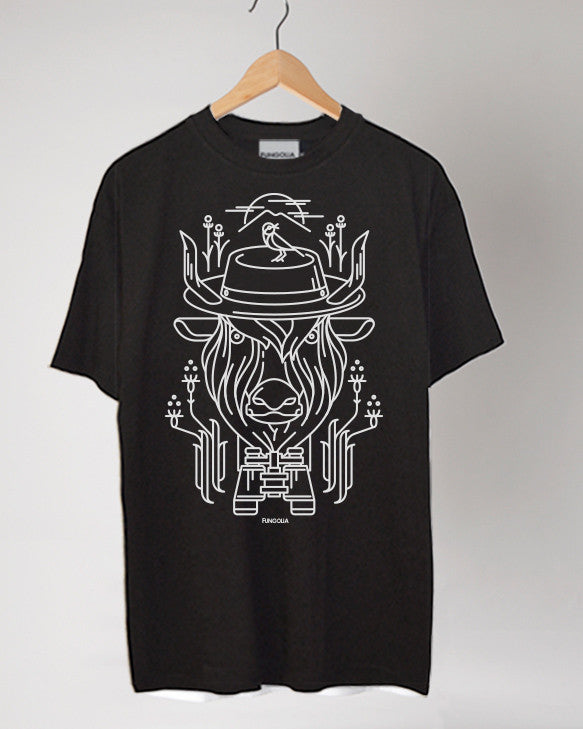 <S013>Travel Animal Tee - The Mongolian Yak (Black)