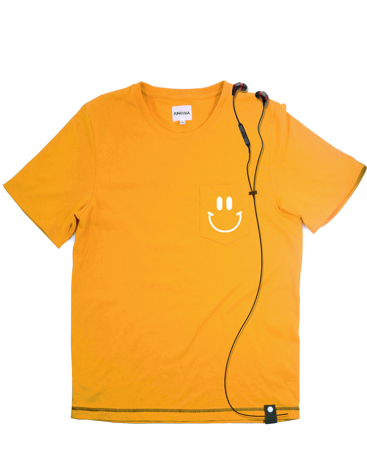 <A 057>Muse Pocket Tee - Mustard Yellow (Smiley Face)