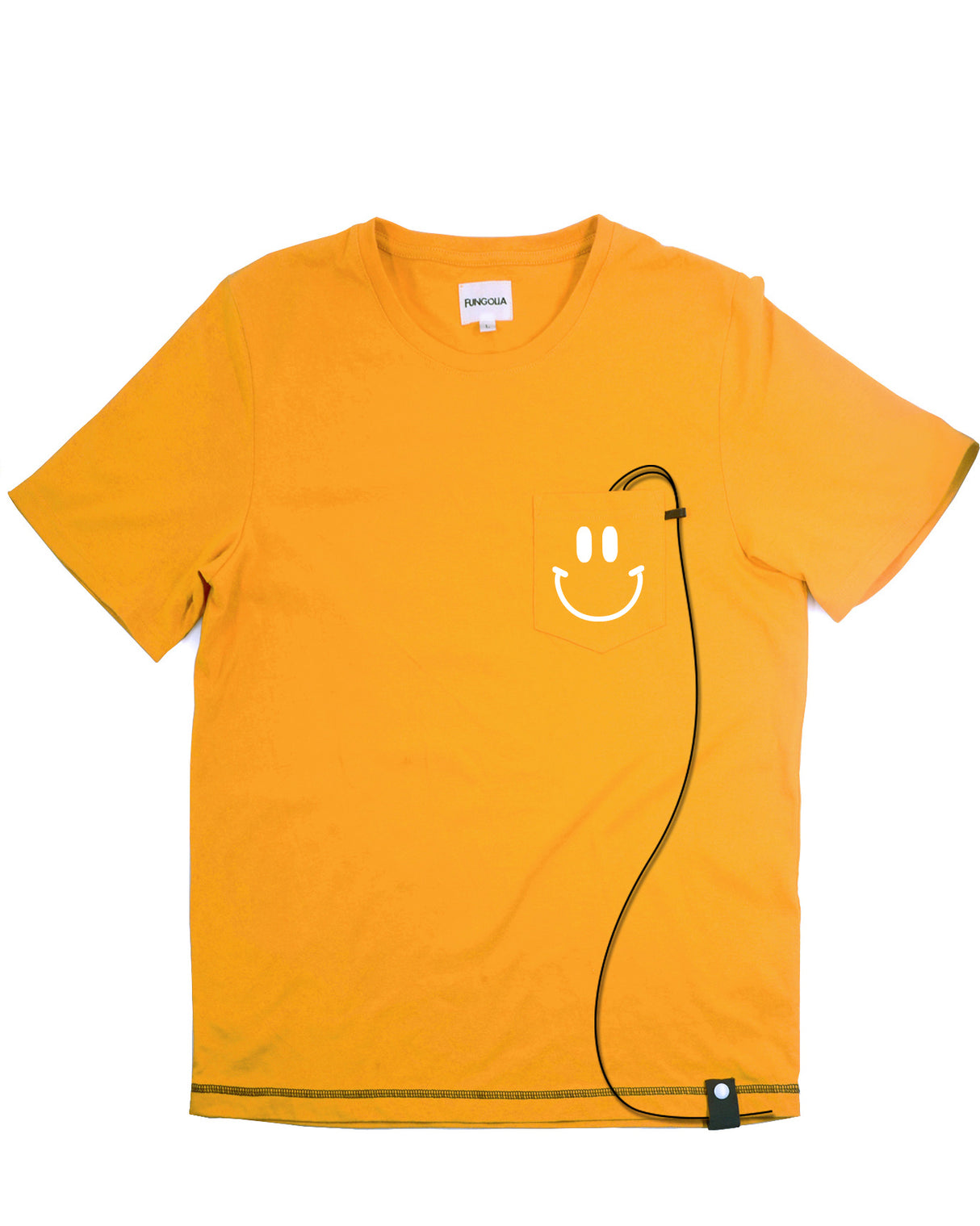<A 057>Muse Pocket Tee - Mustard Yellow (Smiley Face)