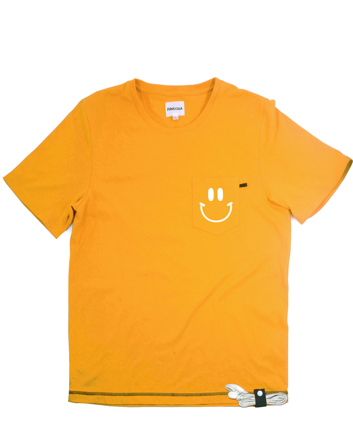 <A 057>Muse Pocket Tee - Mustard Yellow (Smiley Face)