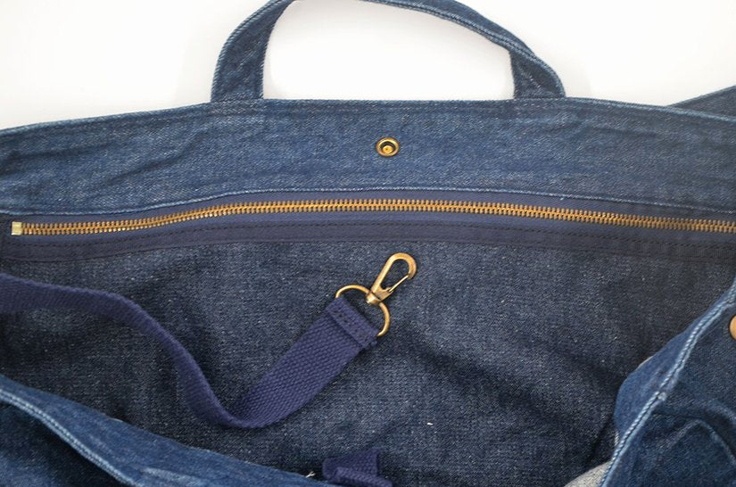<a 002i1>Fungolia 2-in-1 Denim tote bag - 17" Large size