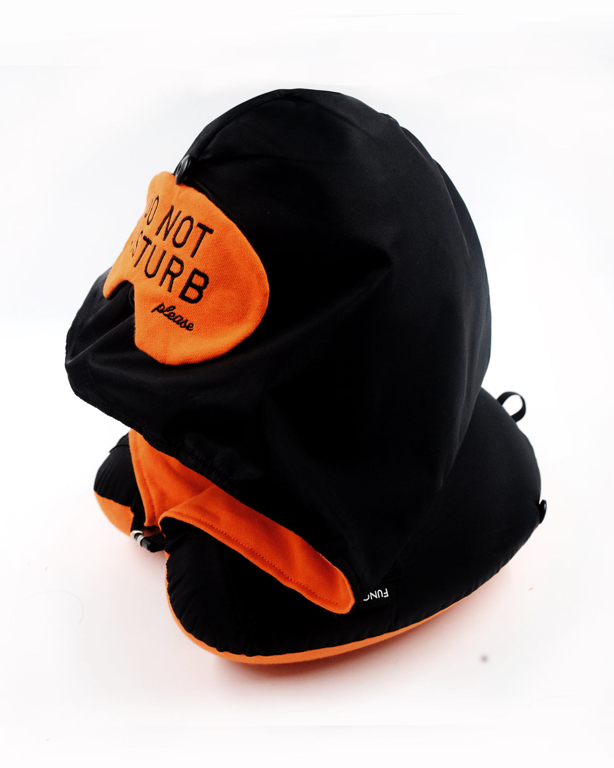 <A 001n>Fungolia MA-1 Memory Foam Travel Hoodie Pillow (black)