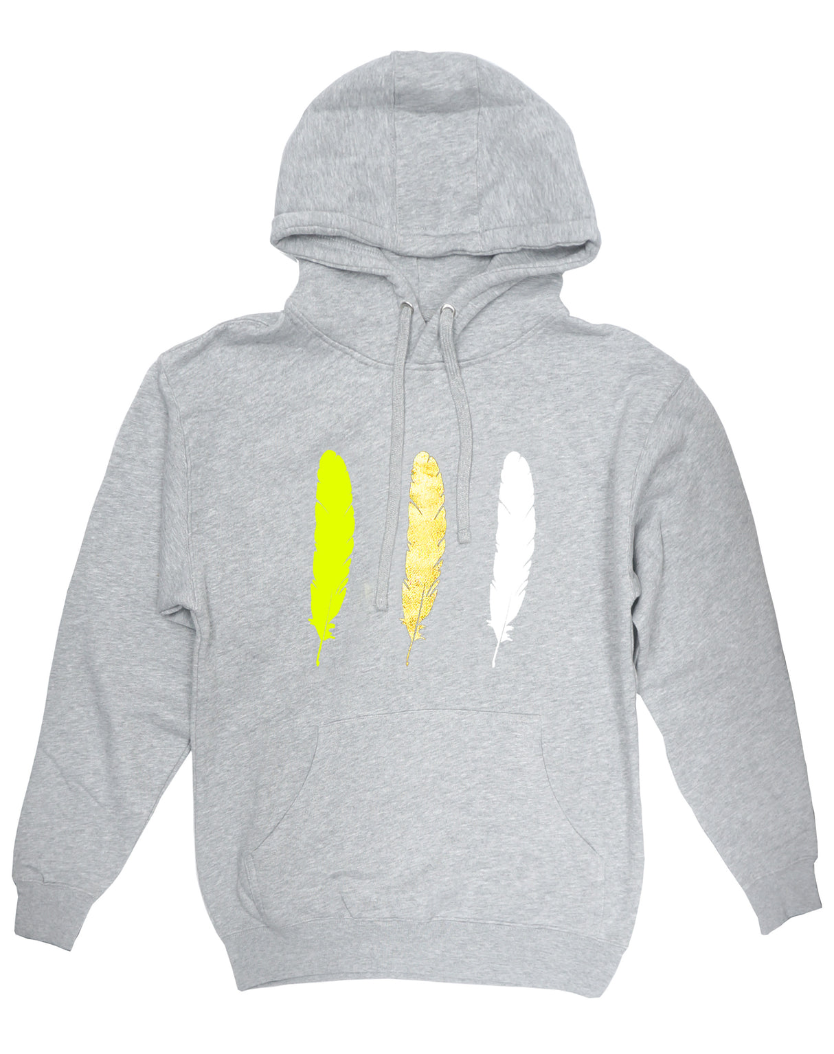 <A 000a001y6f>WBF Large Feathers Hoodie - Fleece (Heather Grey)