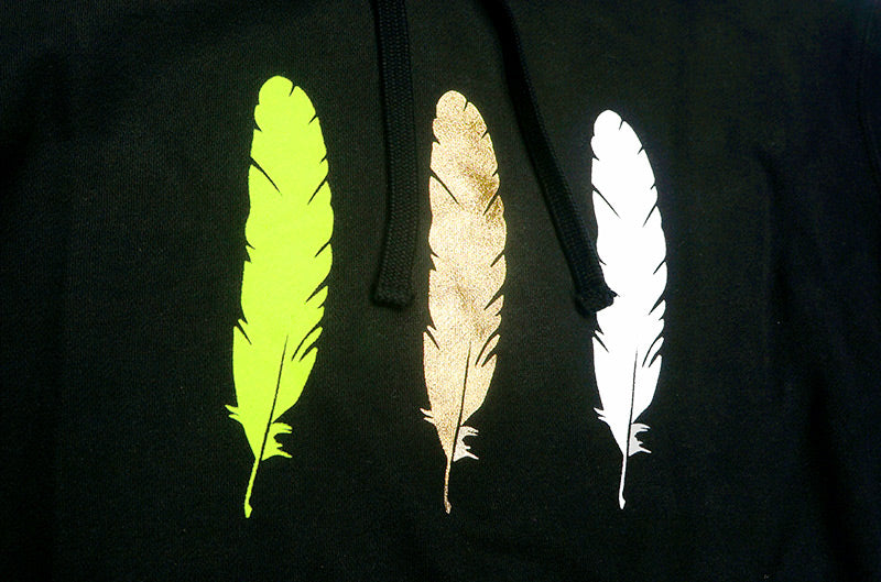 <A 000a119a>WBF Large Feathers Hoodie - Fleece (Black)