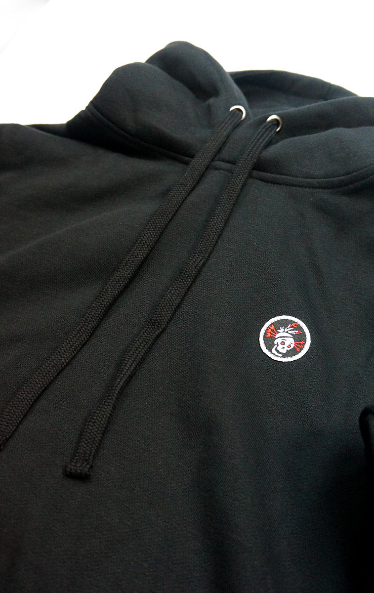 <A 000a001y6d>Fungolia Big Hood Fleece Hoodie - TA Skull Badge (Black)