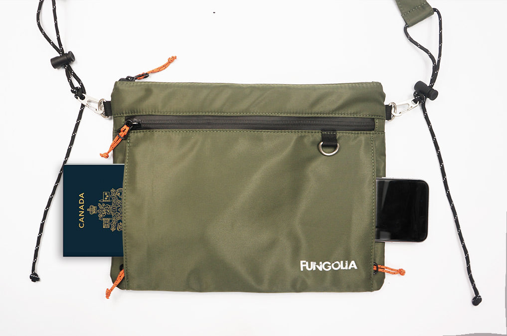 <A 000a20ba> Fungolia Essentials Shoulder Bag (Army Green)