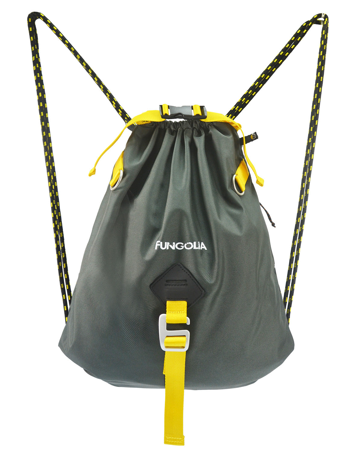 <A 000a56> Fungolia Premium drawstring backpack (Dark Green/Yellow)