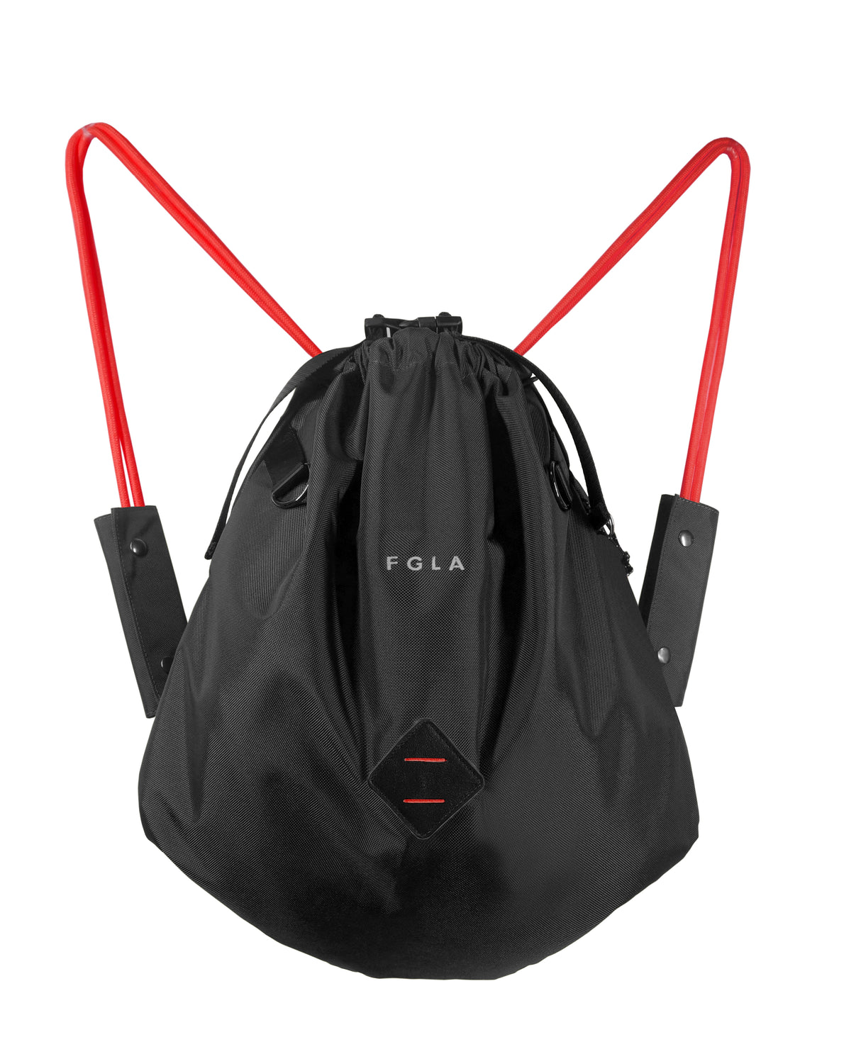 <A 000a001l03> LARGE SIZE Premium drawstring backpack (Black/Red)