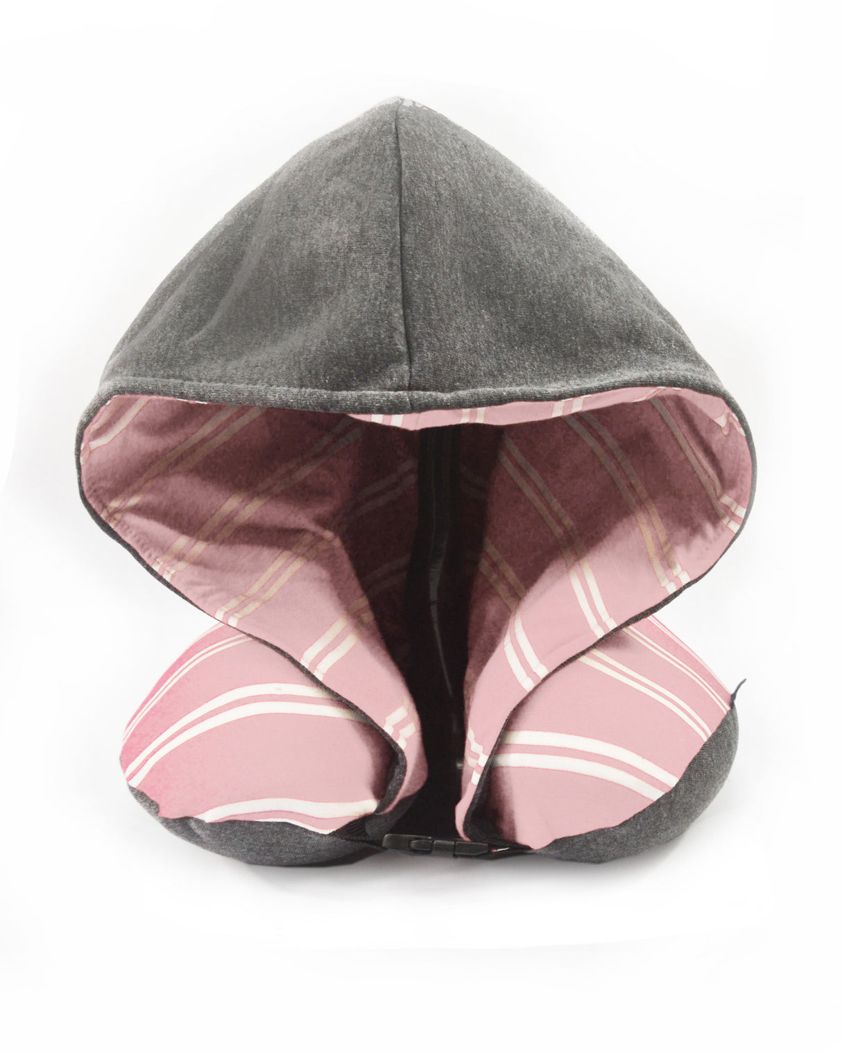 <A 000a64>Stripe Hoodie Pillow - Dirty Pink