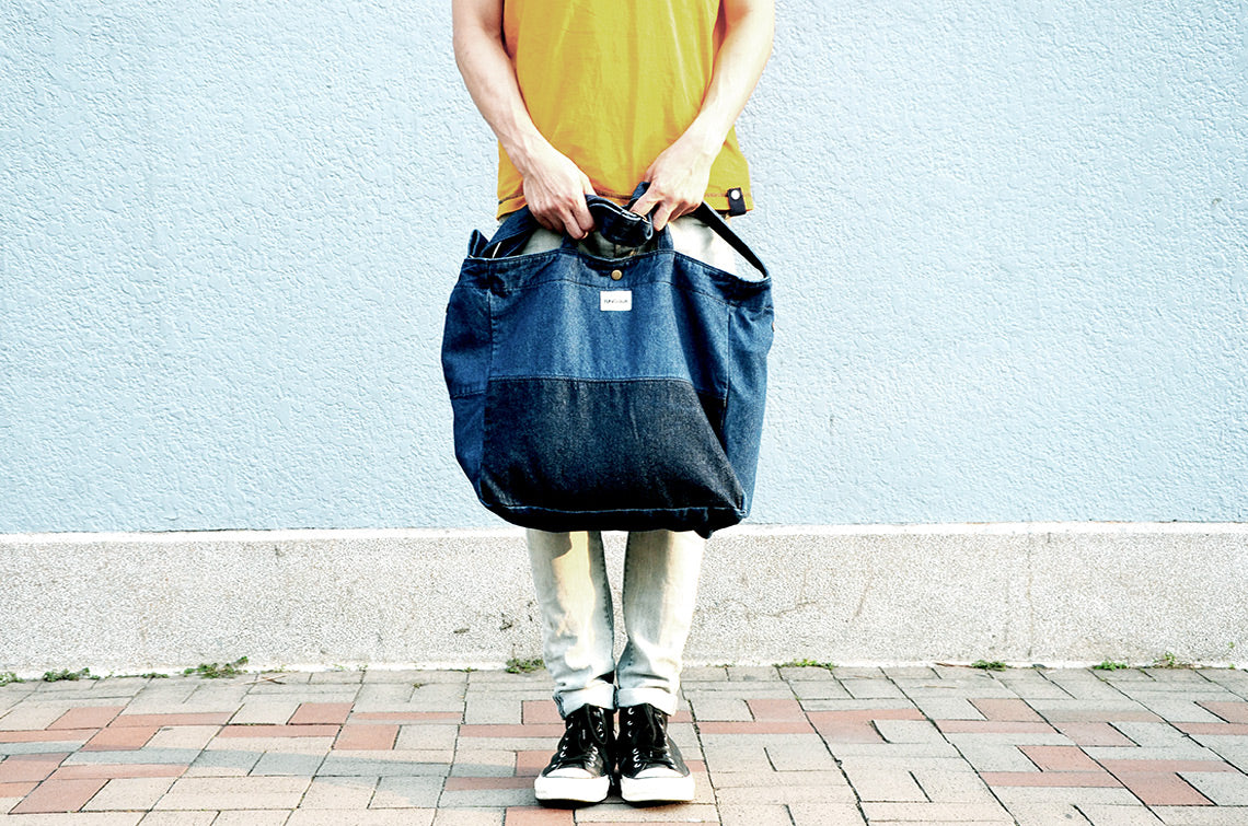 <a 002i2>Fungolia Denim tote bag - 15" Large size