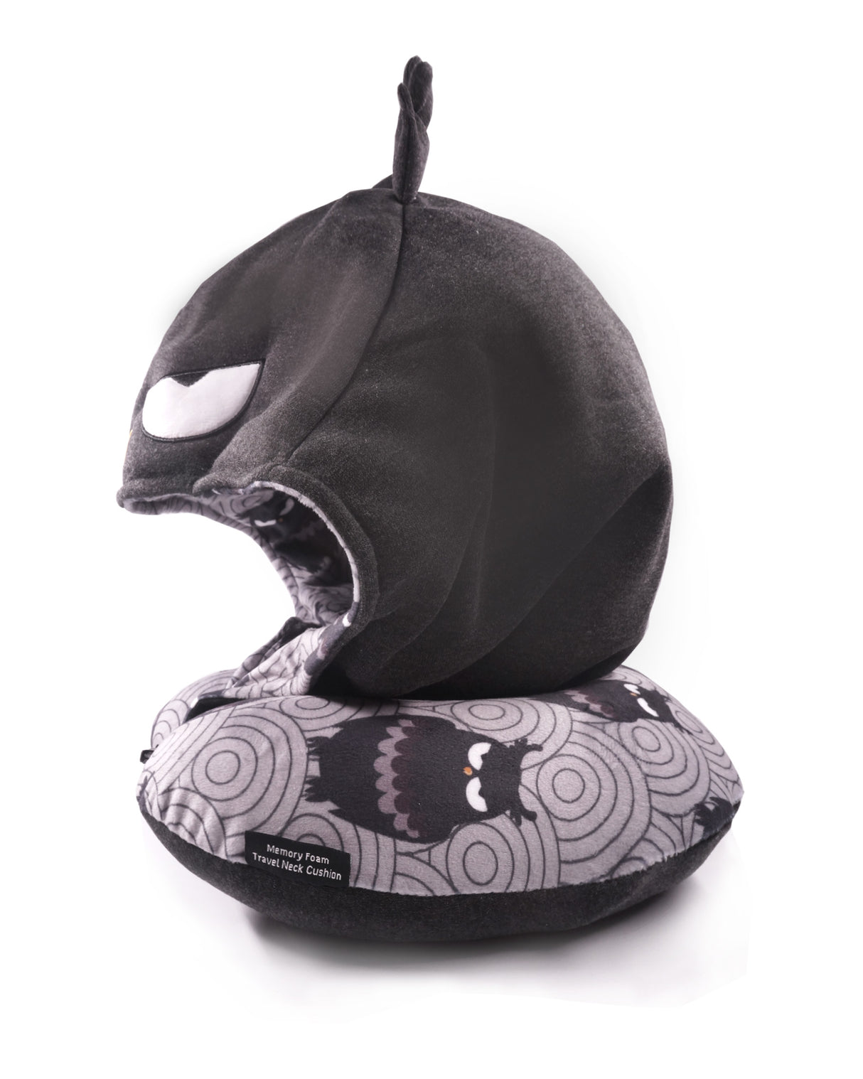 <A 000a002d>"Japan Owl" Memory Foam Travel Hoodie Pillow