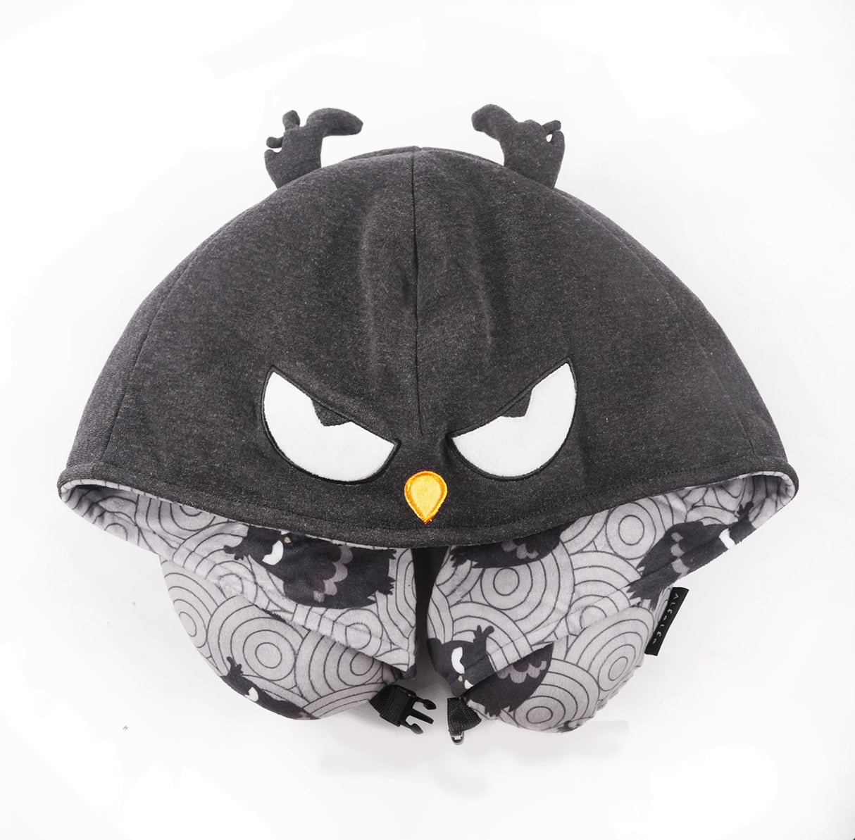 <A 000a002d>"Japan Owl" Memory Foam Travel Hoodie Pillow