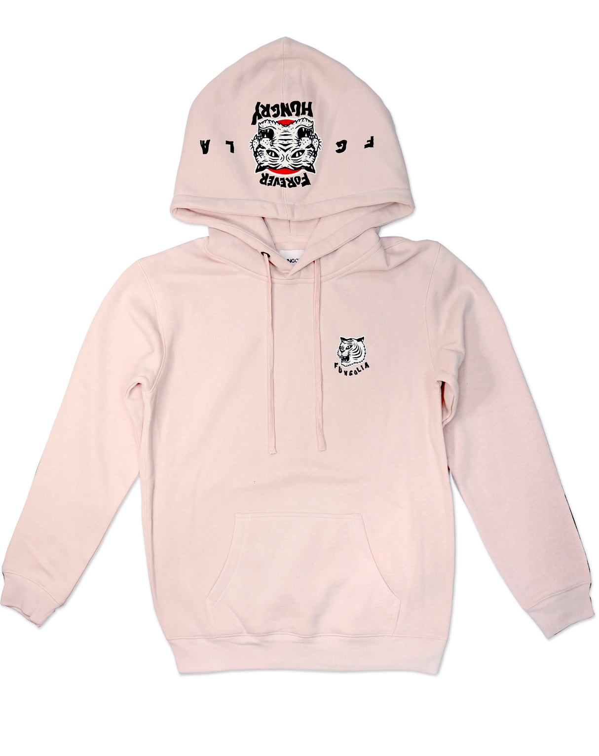 <A 000a109i>Fungolia Big Hood Fleece Hoodie - Forever Hungry (Light Pink)