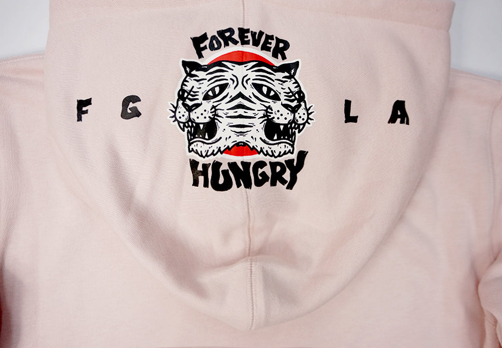 <A 000a109i>Fungolia Big Hood Fleece Hoodie - Forever Hungry (Light Pink)
