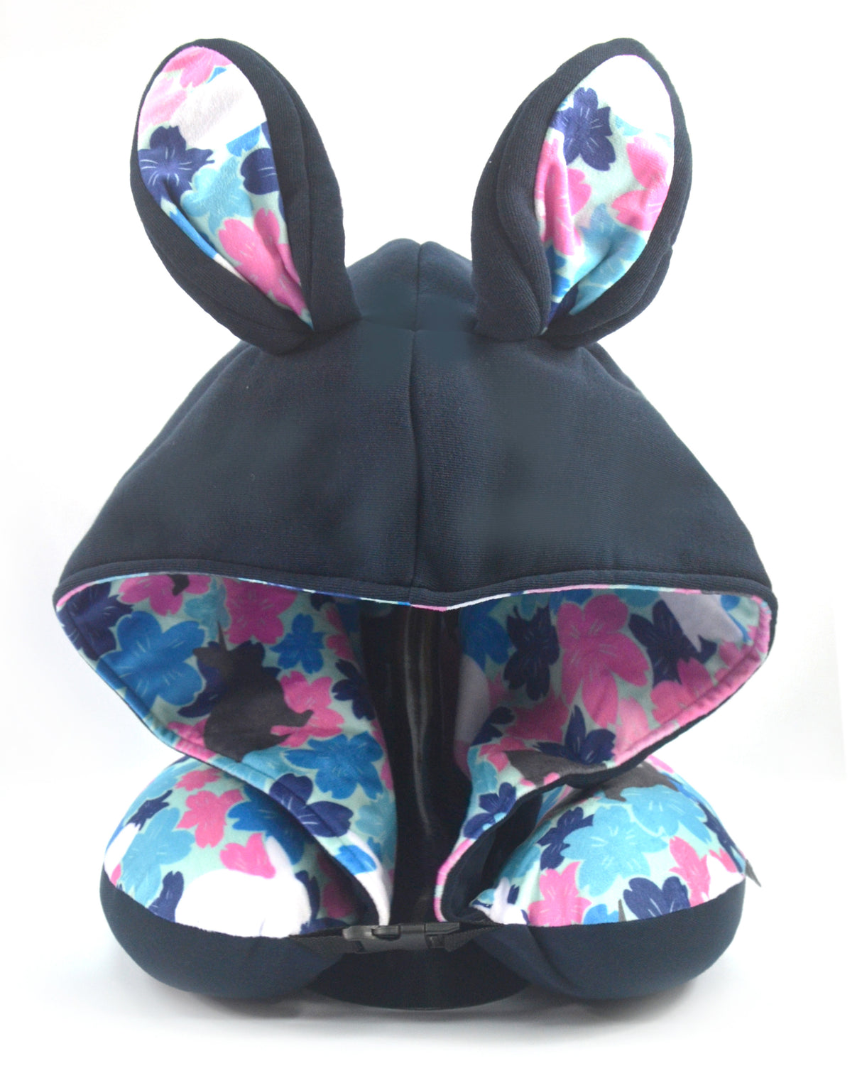 <A 000a50>"Bunny & Sakura" Memory Foam Travel Hoodie Pillow