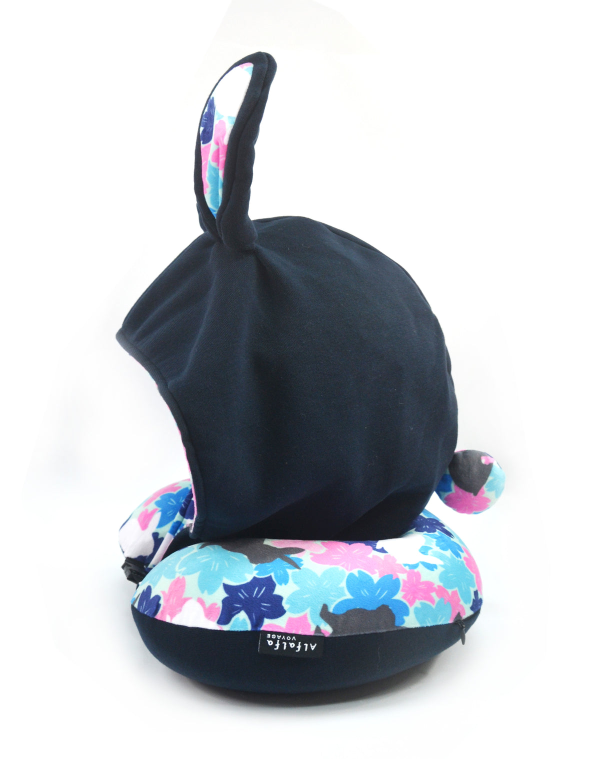 <A 000a50>"Bunny & Sakura" Memory Foam Travel Hoodie Pillow