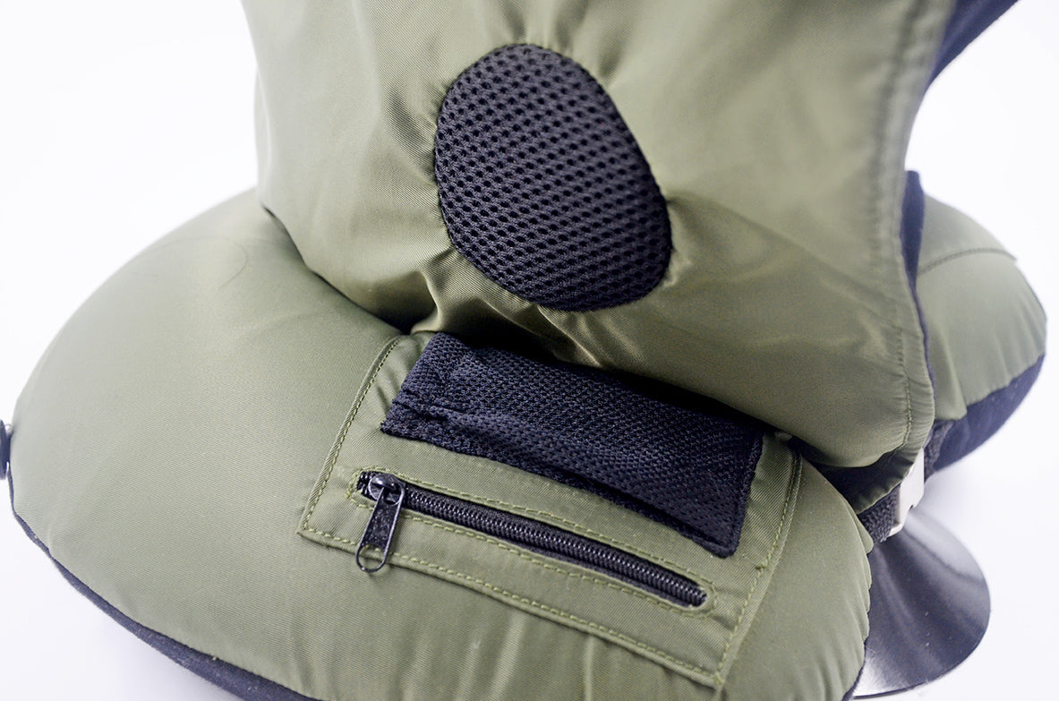 <A 000a001z9b> Fungolia MA-1 Memory Foam Travel Hoodie Pillow (green)