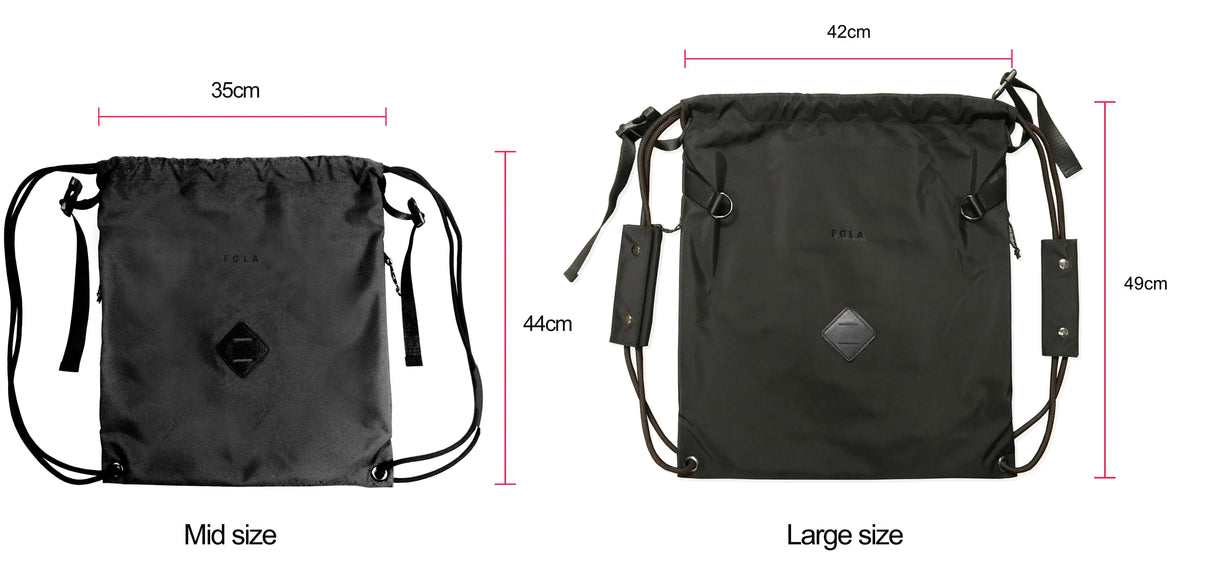 MID SIZE Premium drawstring backpack (Purple/Black)