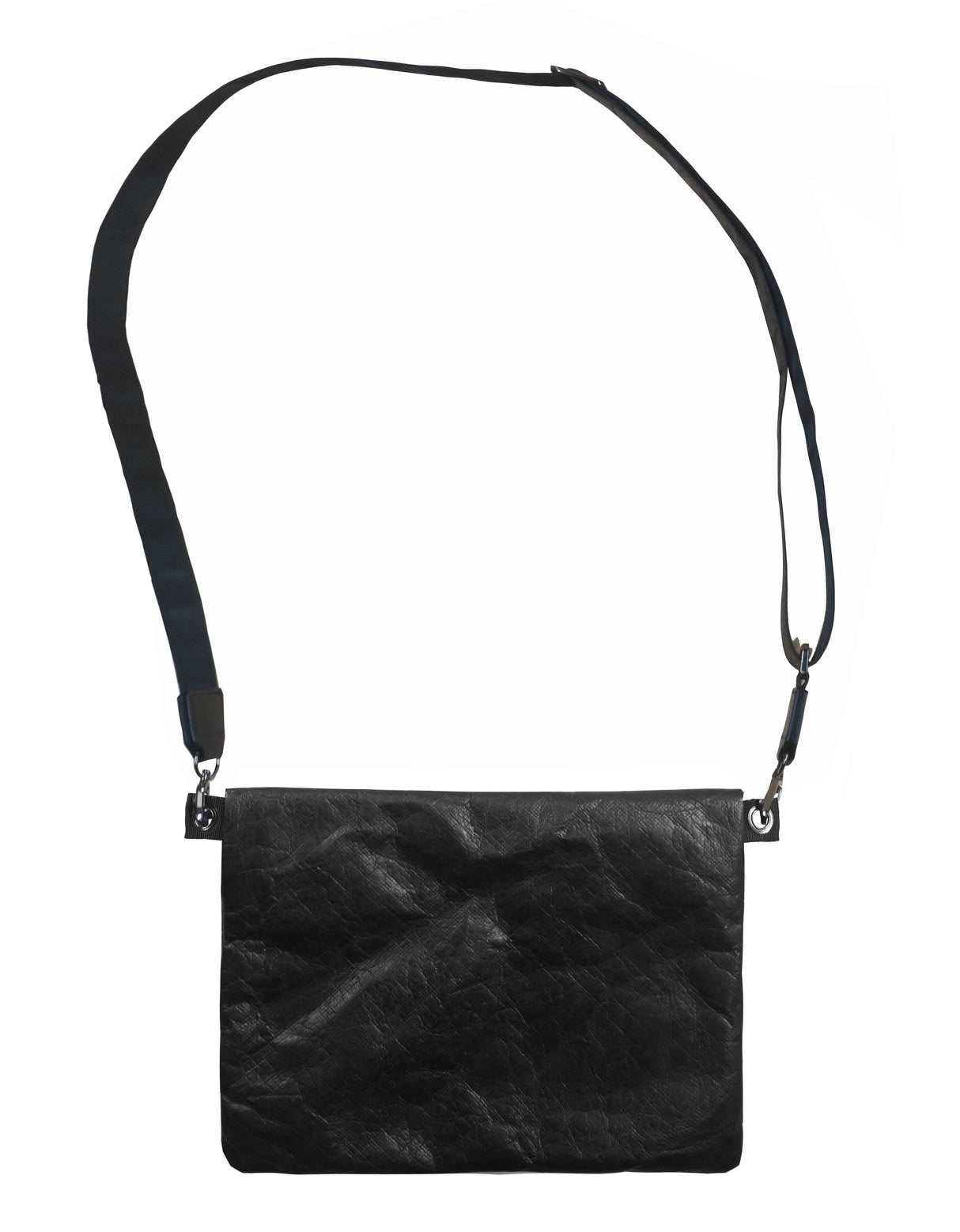 <A 000a001k02> Fungolia Tyvek Shoulder Bag (Black) (With KOVID-TEX Antimicrobial Lining)