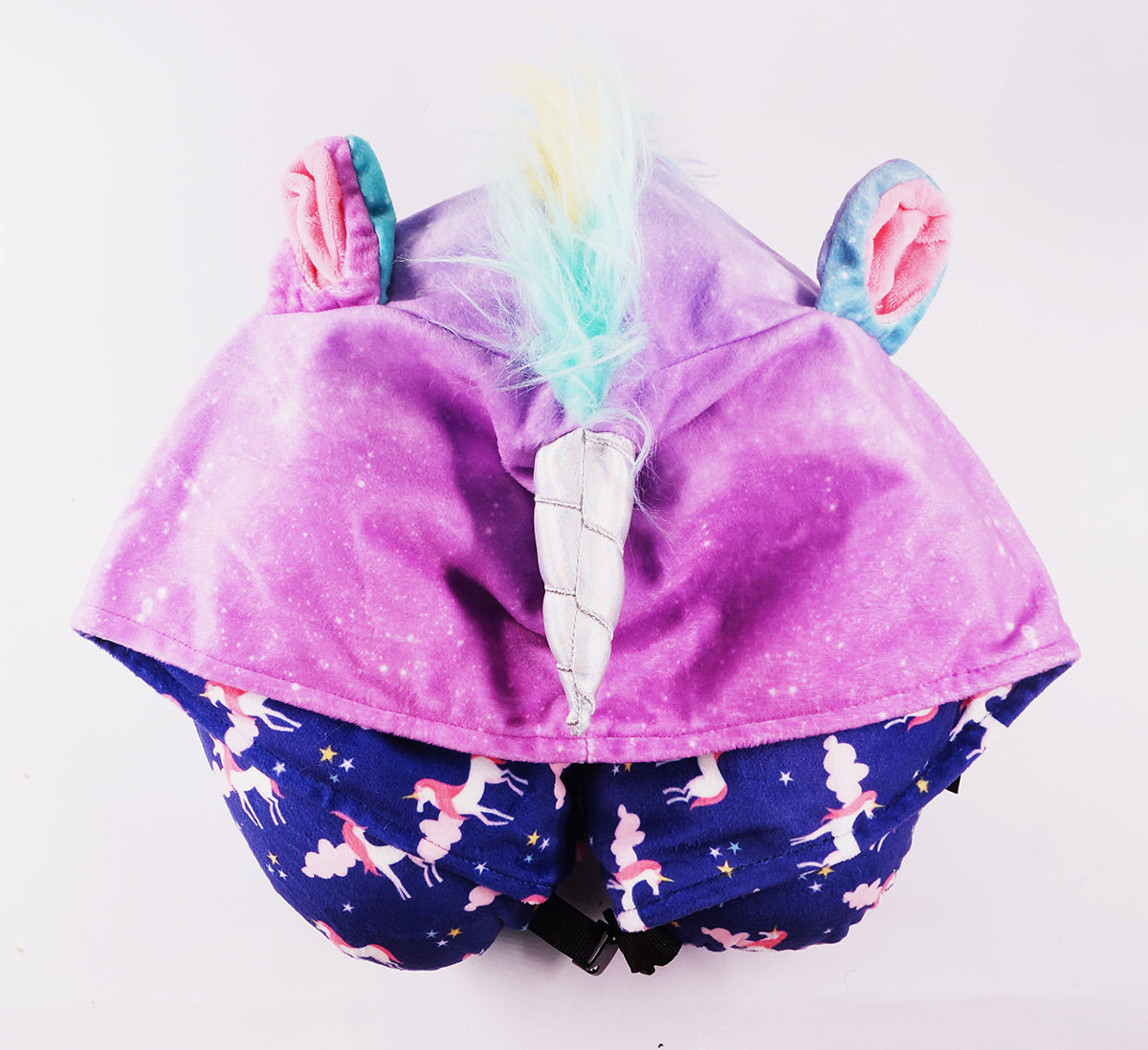 <A 000a002a>"Galaxy Unicorn" Memory Foam Travel Hoodie Pillow