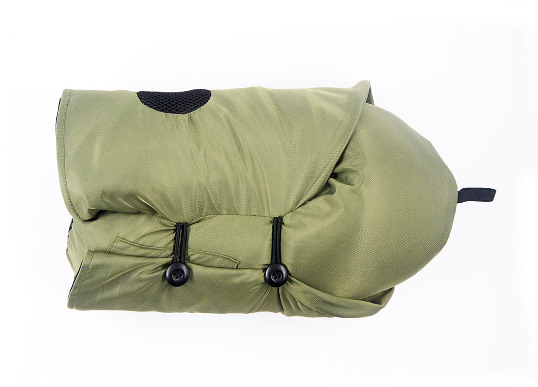 <A 000a001z9b> Fungolia MA-1 Memory Foam Travel Hoodie Pillow (green)