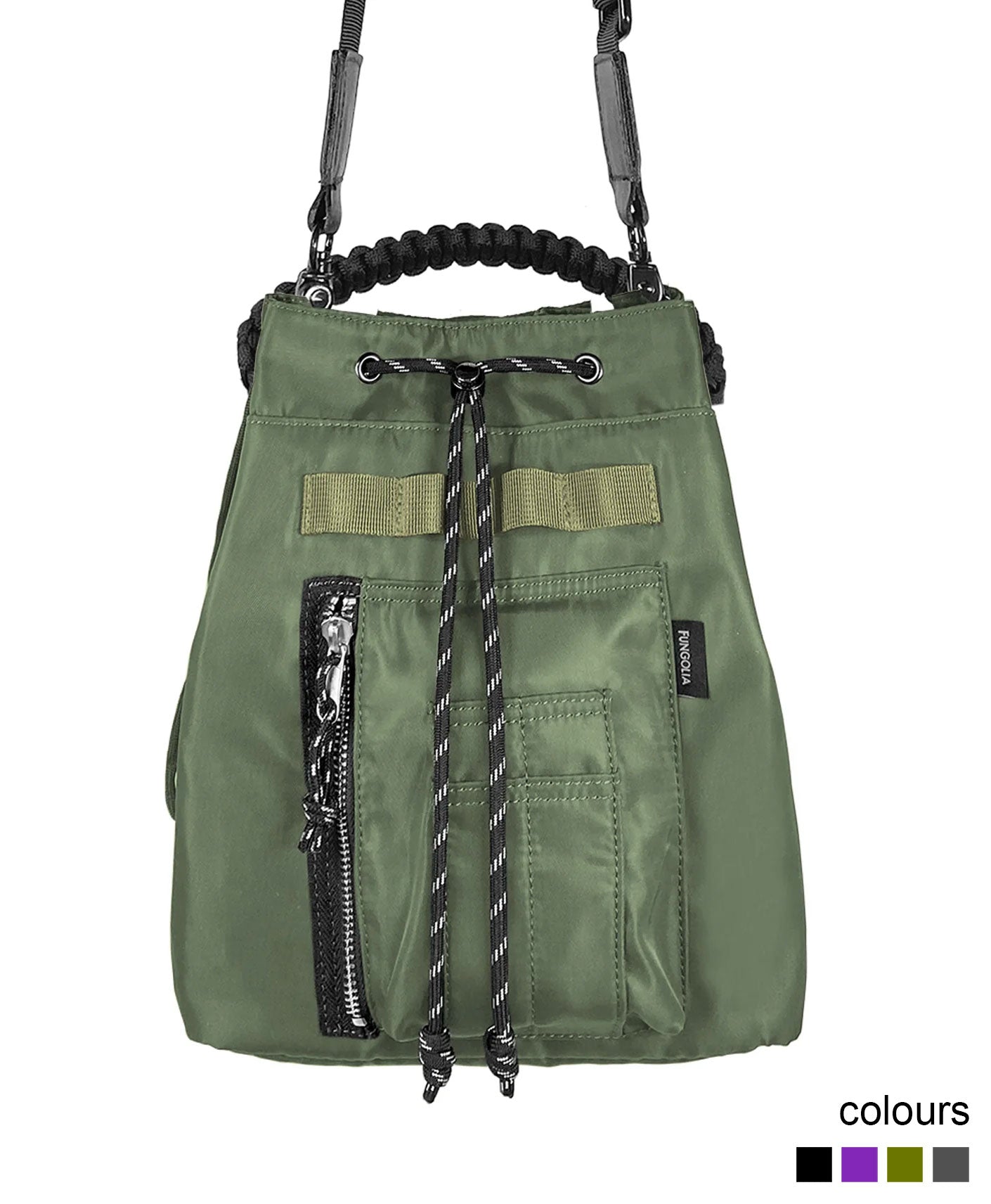 Drawstring Shoulder Pouch MA-1 MID SIZE 2 way drawstring Shoulder Bag - FUNGOLIA