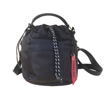 <A 000a001g01> Drawstring Chalk Bag (All Black) (With KOVID-TEX Antimicrobial Lining)